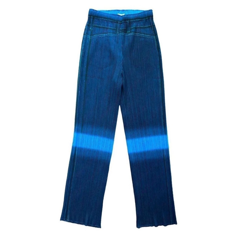 Issey Miyake Blue Pleated Trousers